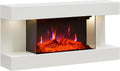 BALDERIA Cheminées électriques, 1800 W, Blanc, Cheminée murale électrique Ida avec effet flamme 3D, Chauffage électrique