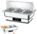 Aredwhiterui Buffets chauffants, 13,5 L, 13,5 L, Argenté, Réchaud Électrique Smart Touch ( ), Température Réglable De 86~194°F