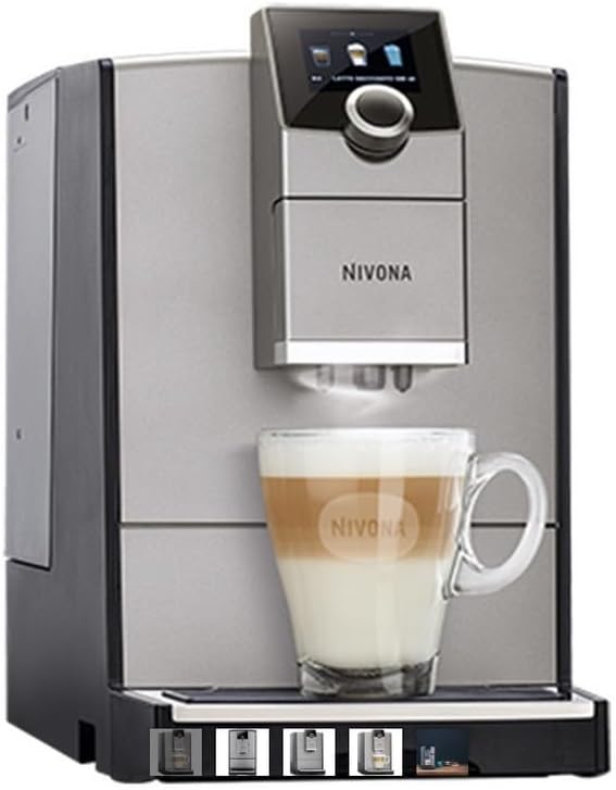 Nivona machine à café, 240 ml, Noir/Argenté, CafeRomatica 795 NICR795 NICR 795 automatique, titane/chrome