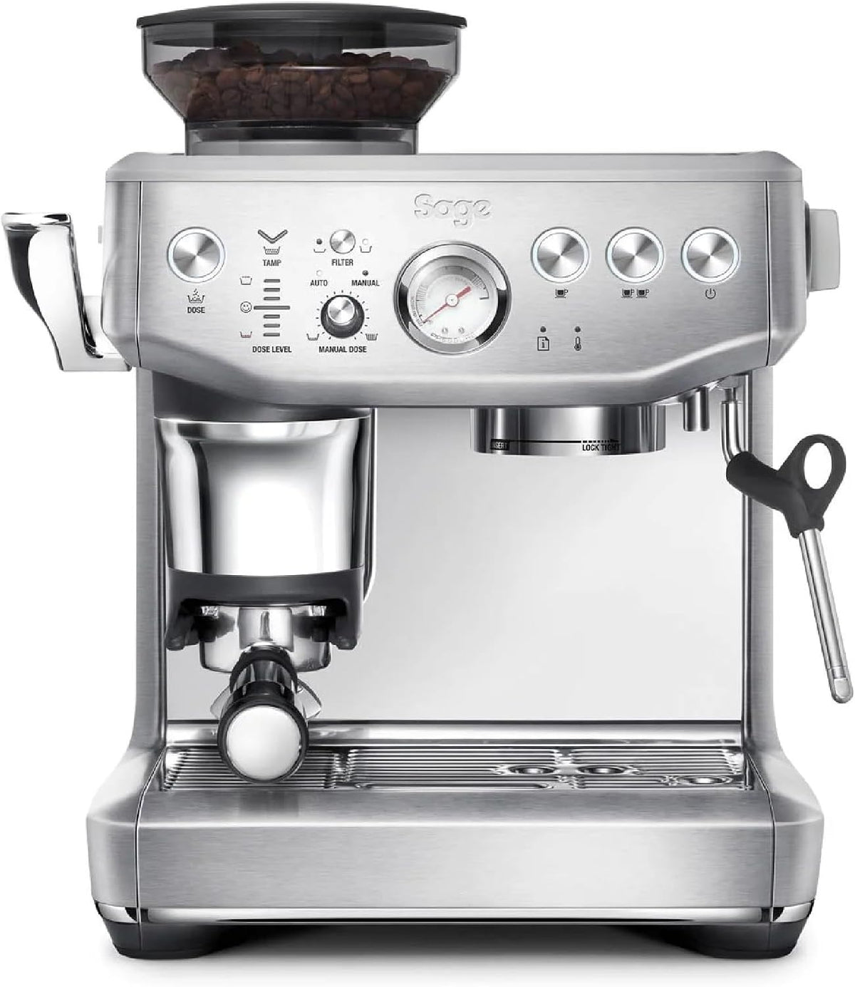 Sage Machines à café automatiques, 10 kg, 54 mm, Argenté, The Barista Express Impress, Acier Inoxydable Brossé