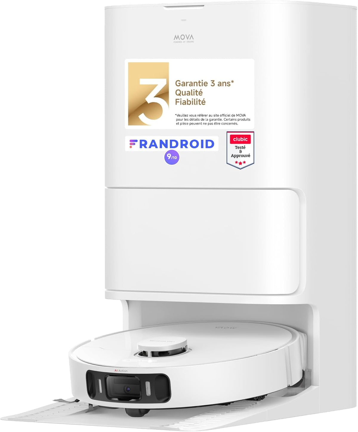 MOVA robot aspirateur, Noir, E40 Ultra avec Station d'entretien Automatique, Aspiration 19 000 Pa, Station Autonett