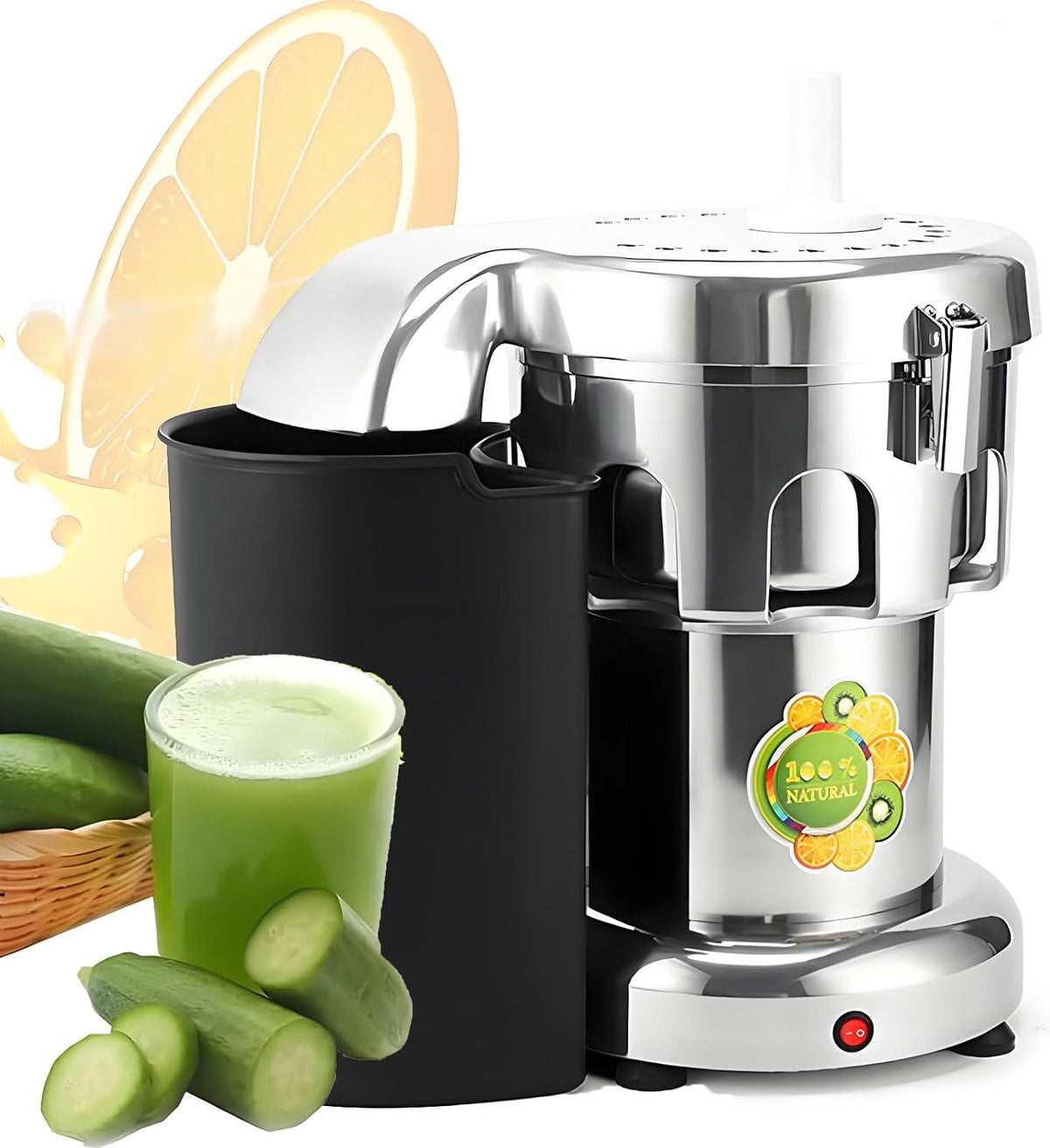 NYANS centrifugeuse, B2000, 370 W, 550 W, Noir, Extracteur De Jus Professionnel, Bars Et Restaurants