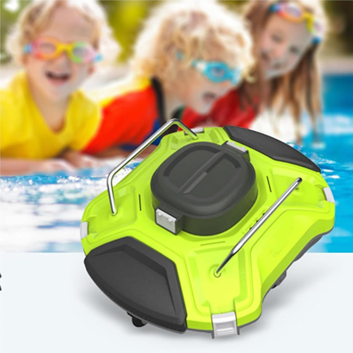 RayGenius Systèmes de nettoyage automatique, Noir, Robot Nettoyeur De Piscine sans Fil, Robot Nettoyeur Intelligent