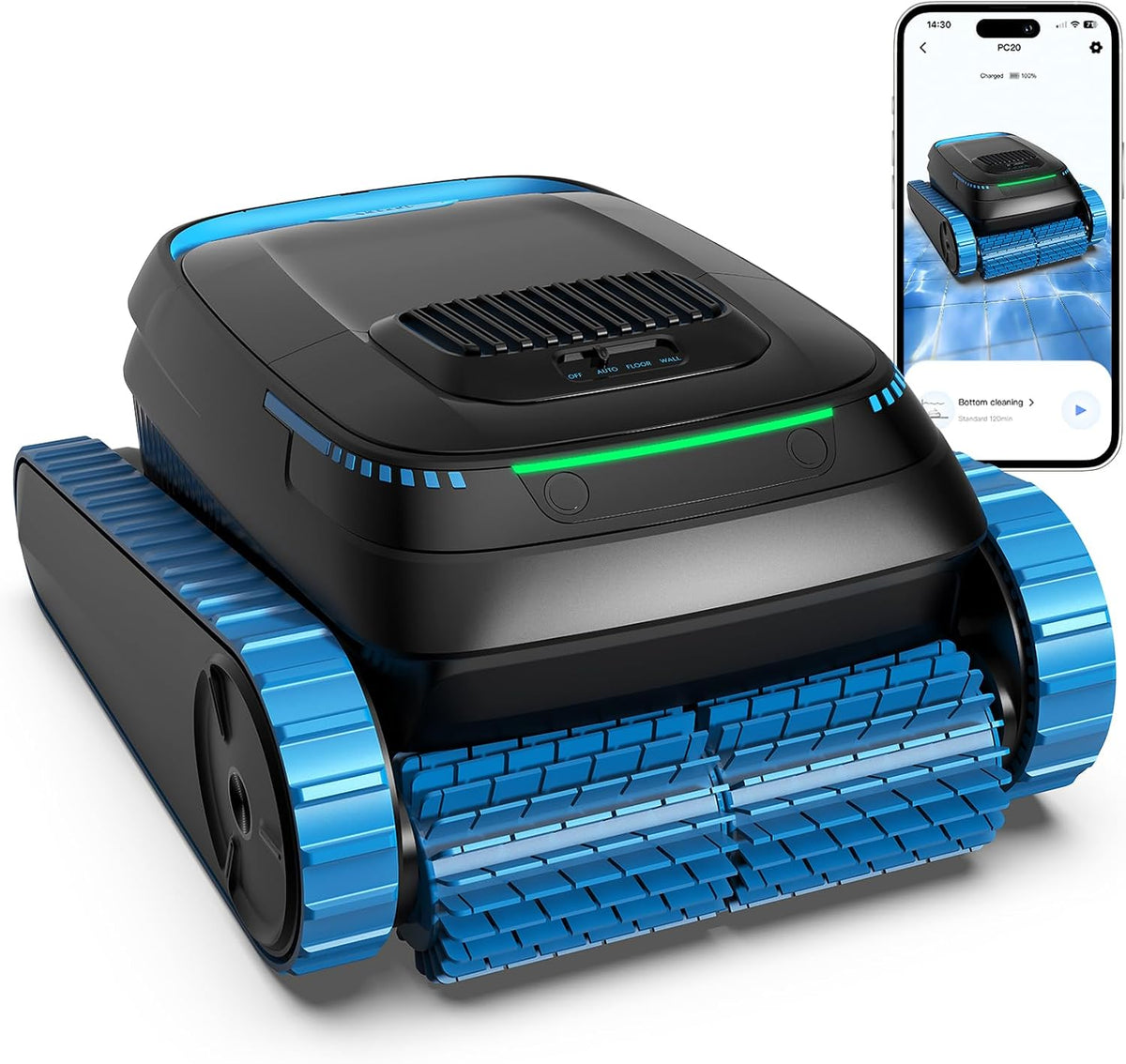 BOTLIFE Systèmes de nettoyage automatique, 170 m, Noir, (2026 New) PC20 Robot Piscine Sol, Parois et Ligne d'Eau