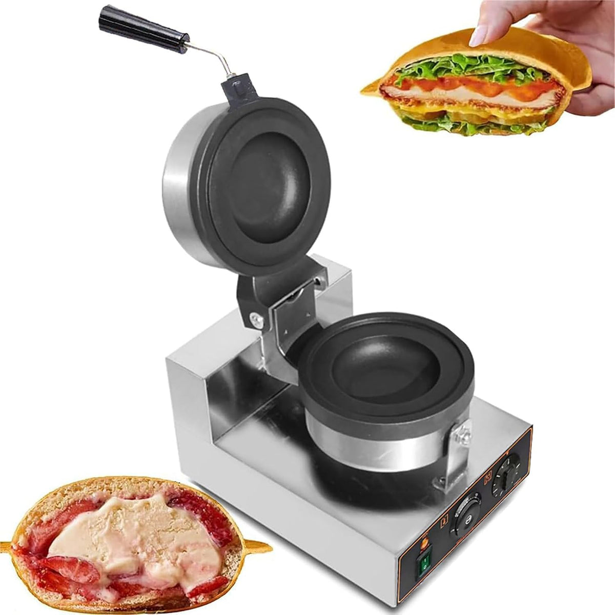Dfdieratve Appareils à sandwich et presses à panini, 1300 W, 110 V/220 V., Noir, Single Head