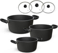 Hoffmann Sets de casseroles, Transparent, Set de Casseroles Induction avec Couvercle en Verre