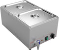 Valgus Chauffe-plats, 18 L, Argenté, Commercial Bain Marie Buffet Food Warmer Acier Inoxydable