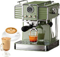 Machine machine à café, 1,6 L, Noir/Argenté, à café expresso avec mousseur à lait, réservoir d'eau amovible