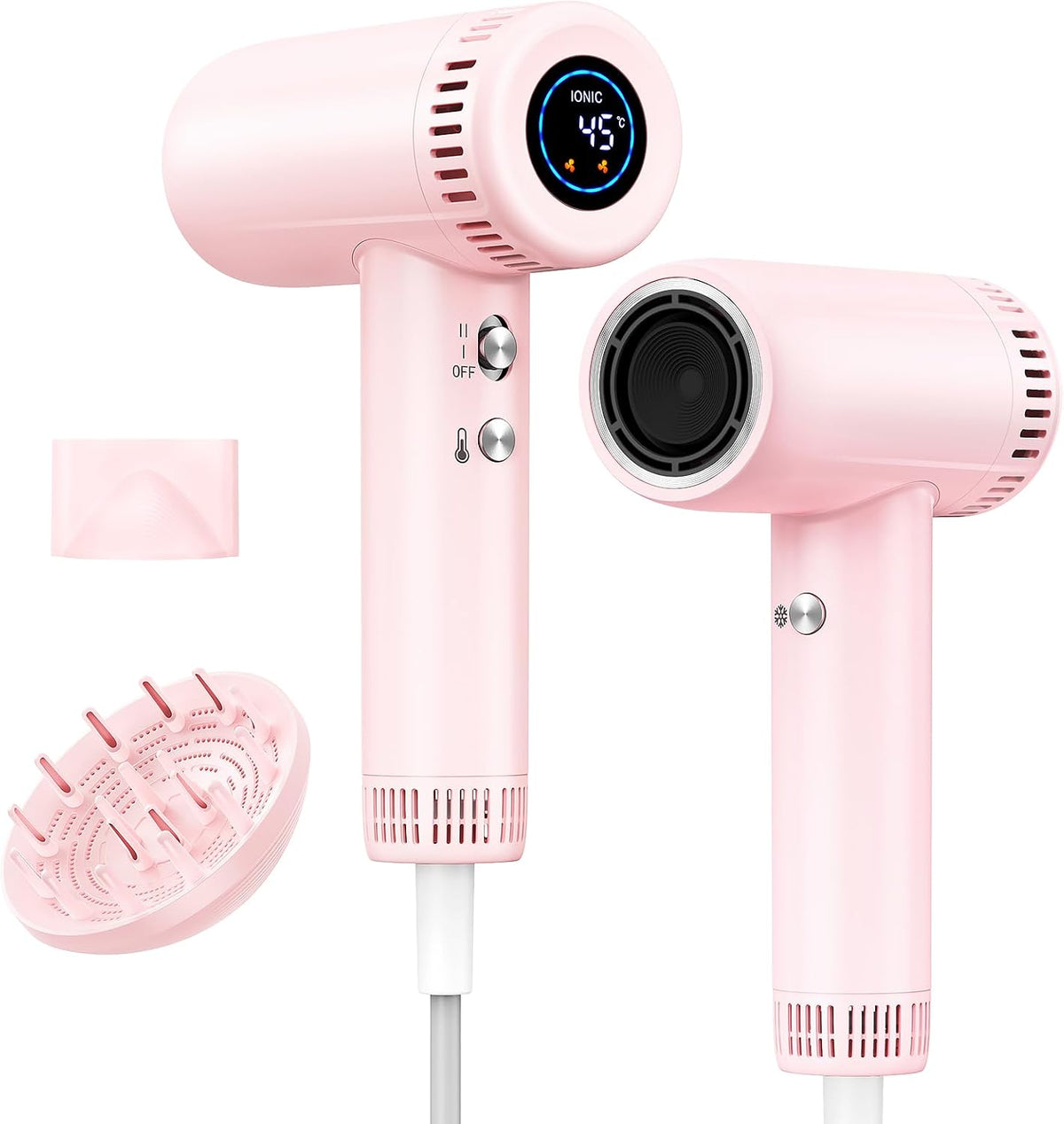 Haokoo Sèche-cheveux, 160000 TR/Min, Noir, Seche cheveux Ionique Professionnel avec Diffuseur