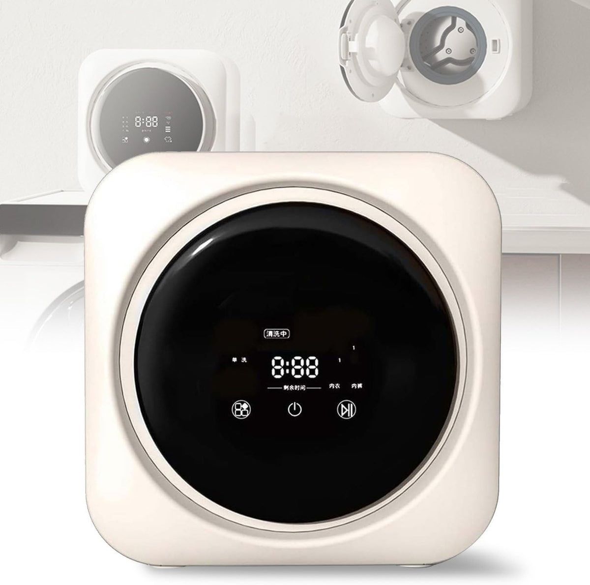 levigationlu lave-linge, 3.5 L, Blanc, Mini Machine à Laver Compacte, Laveuse Et Sécheuse Portative, Sèche-Linge Mural avec Drain
