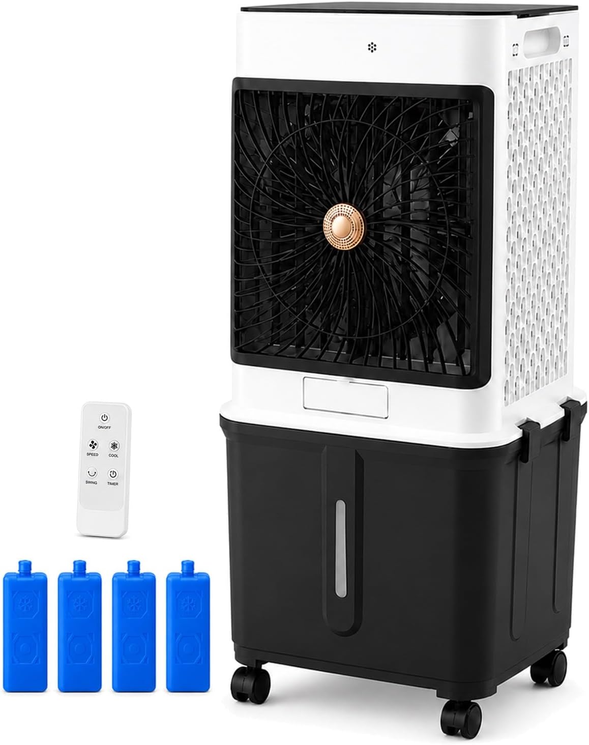 CHBCJJYP rafraîchisseur d'air, 38 × 34 × 85 cm, 65 W, 35 L, Blanc, Évaporatif avec Diffuseur de Parfum, Réservoir d'Eau Amovible