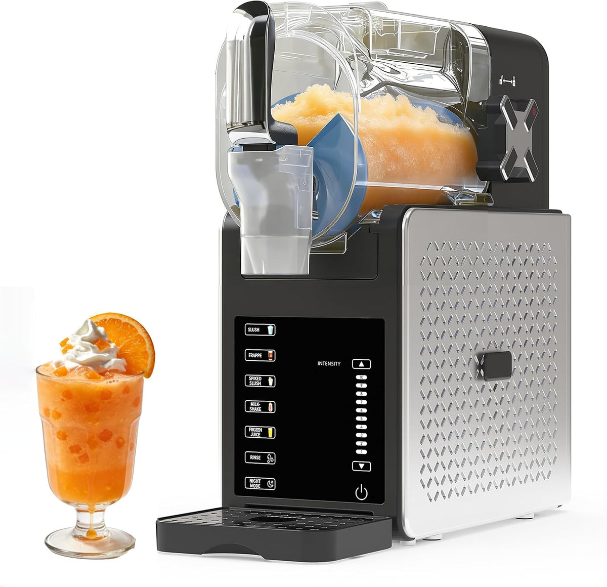 GarveeTech sorbetière, 200 W, 1,9 l, 400 ml, Noir, slush avec auto-nettoyage et 5 programmes, Réservoir de pour cocktails