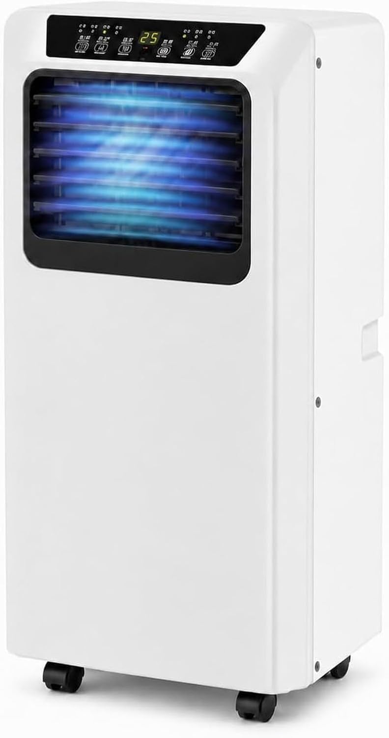 climatiseur portable HUANQIN, 12,99 x 11,34 x 27,01 pouces., 36 à 49 dB., 9000 BTU, 49 DB, Blanc, Climatiseur Mobile avec Déshumidificateur 2-en-1