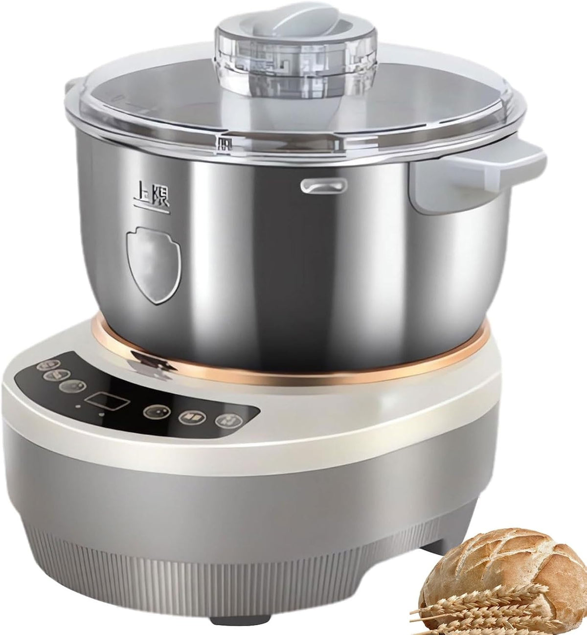 Pétrin Batteurs sur socle, 5 L, Argenté, électrique en Acier Inoxydable de avec Fonction de Fermentation, écran Tactile