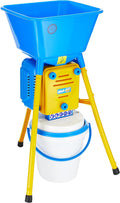 Kerbl bâtiment d'élevage, Bleu/Jaune, Novital Moulin à Grains électrique, Plastique, Seau Anti-poussière, Comprenant Quatre Tamis