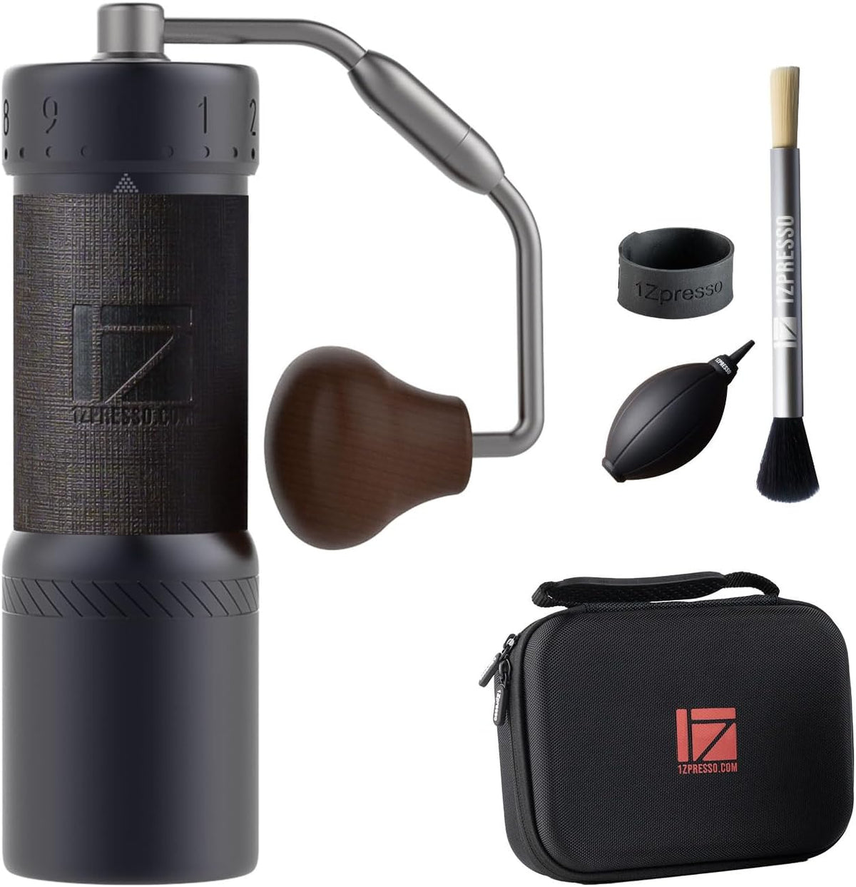 1Zpresso Moulins manuels, 40 g, Gris, J-Ultra Moulin à café manuel fer, fraise conique, poignée pliable, tasse magnétique