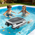 PioMue Systèmes de nettoyage automatique, 200 m, Noir, Écumoire Solaire pour Piscine, Robot Nettoyeur de Piscine sans Fil amélioré
