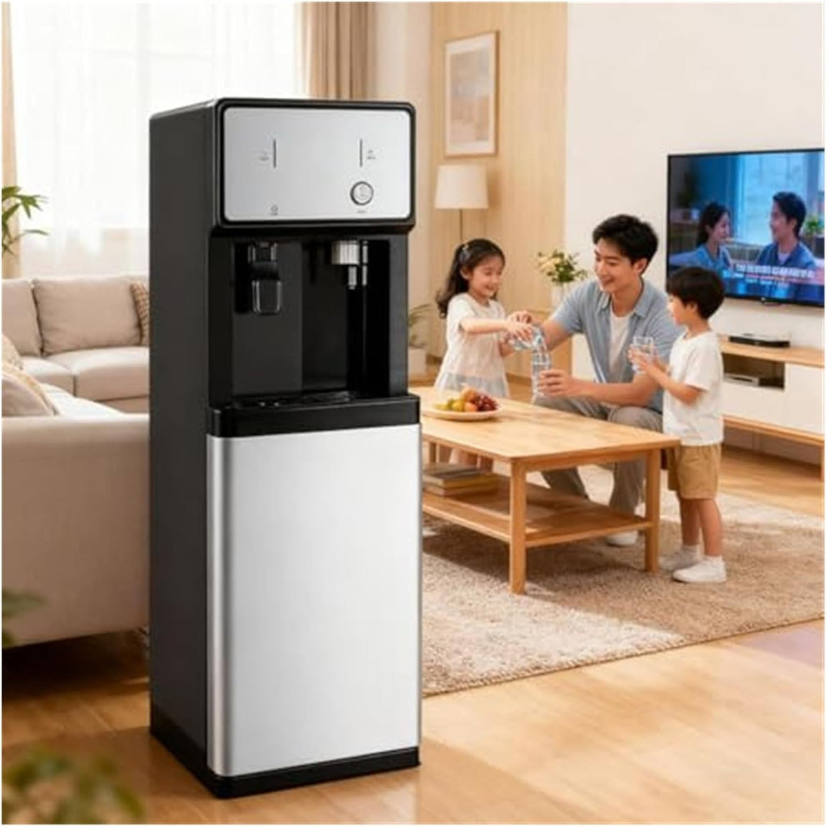 Distributeur fontaine à eau, Noir, d'eau Chaude instantanée sans Bouteille, Refroidisseur/Chauffe-Eau avec kit d'installation