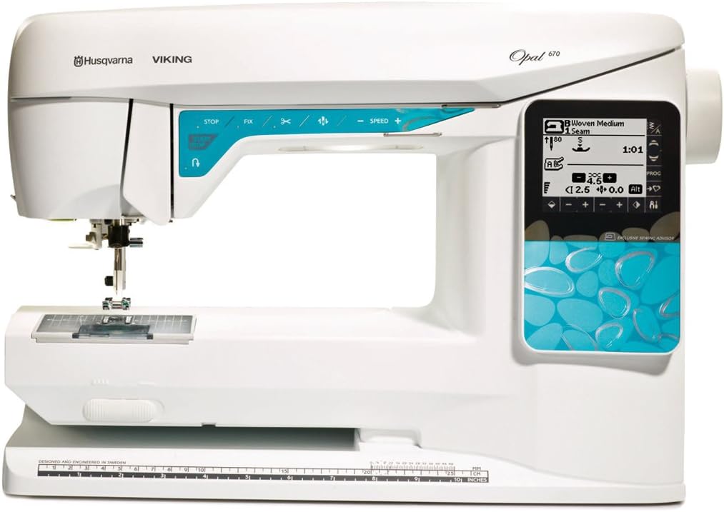 Husqvarna Viking machine à coudre, Noir, Opal 670 - électronique - Métal - Turquoise