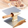 Machine gaufrier, Marron, à cornets de crème glacée, rouleau de cônes gaufrés avec poignée en bois antidérapante
