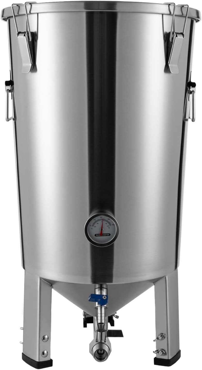 Tagowao Cuves de fermentation, FER-32VV, 32 l/7,04 l, 32 l, acier inoxydable 304, argenté., fermes et cuisines