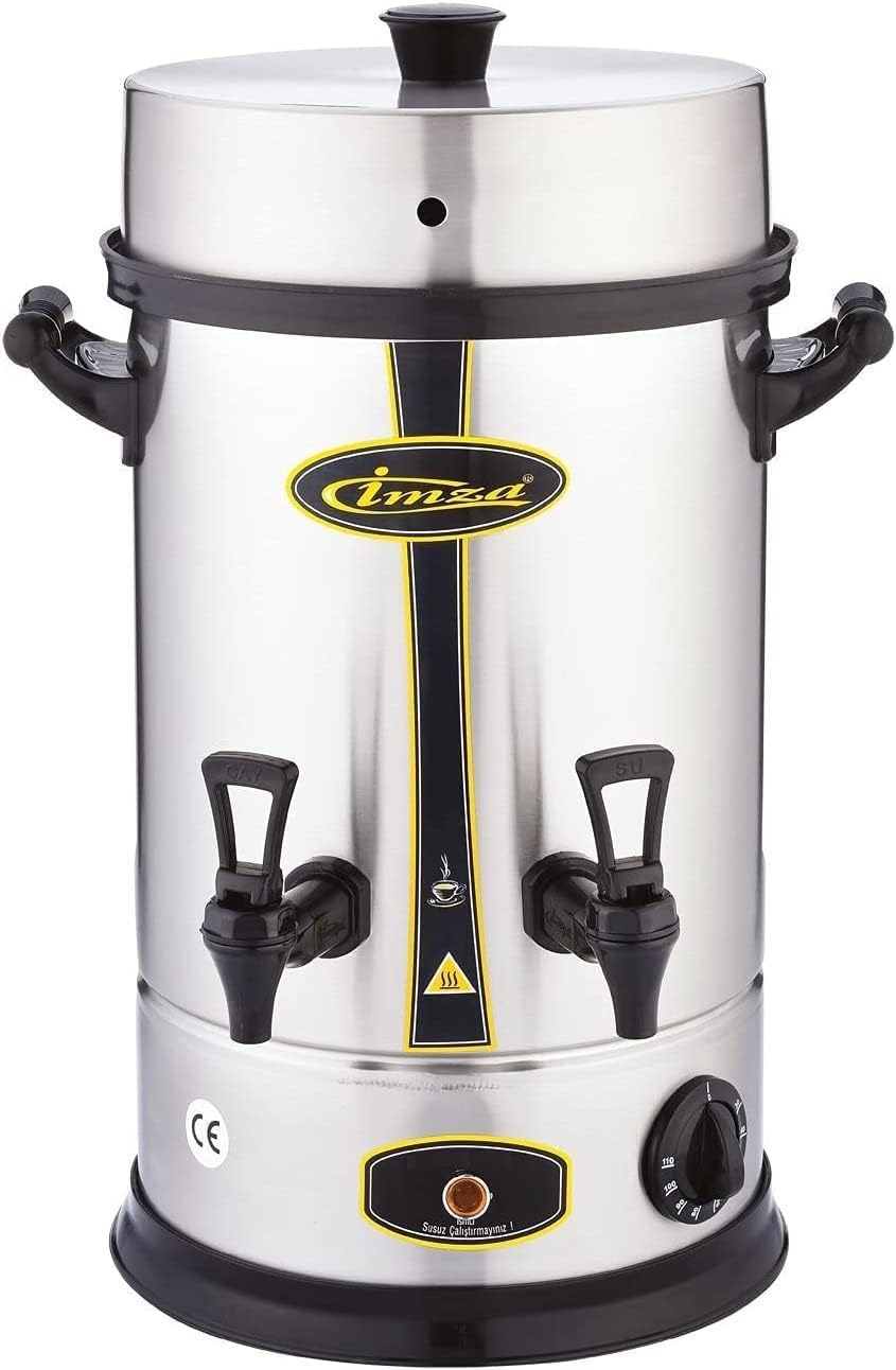 IMZA Machines à thé, 16 L, 1700 W, 52 X 35 X 36 cm, Argenté, Bouilloire Théière Piston Thé Machine (, env. 160 Verres