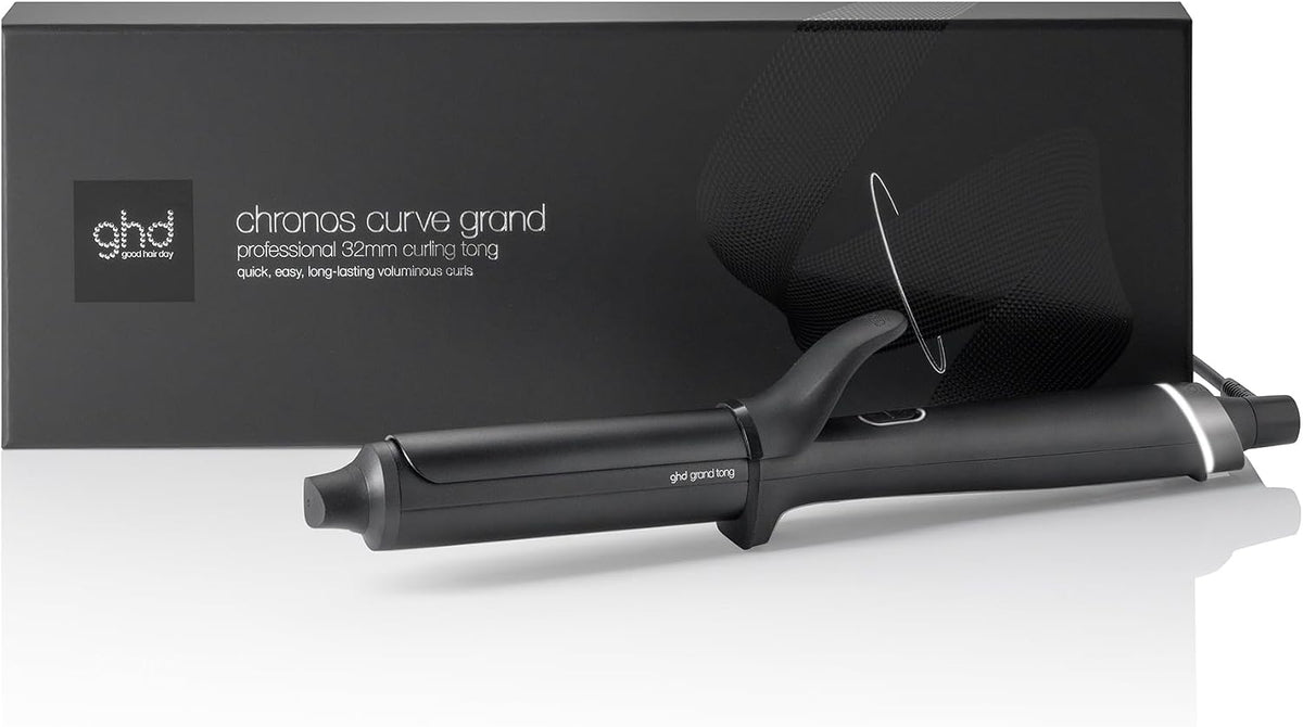 Conique Fers à boucler, 32 mm, Noir, ghd - Boucleur Chronos Curve Grand Tong - Fer à friser Professionnel