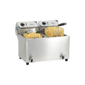 Casselin Friteuses, 2 x 10, Noir, Friteuse électrique avec vanne de vidange litres