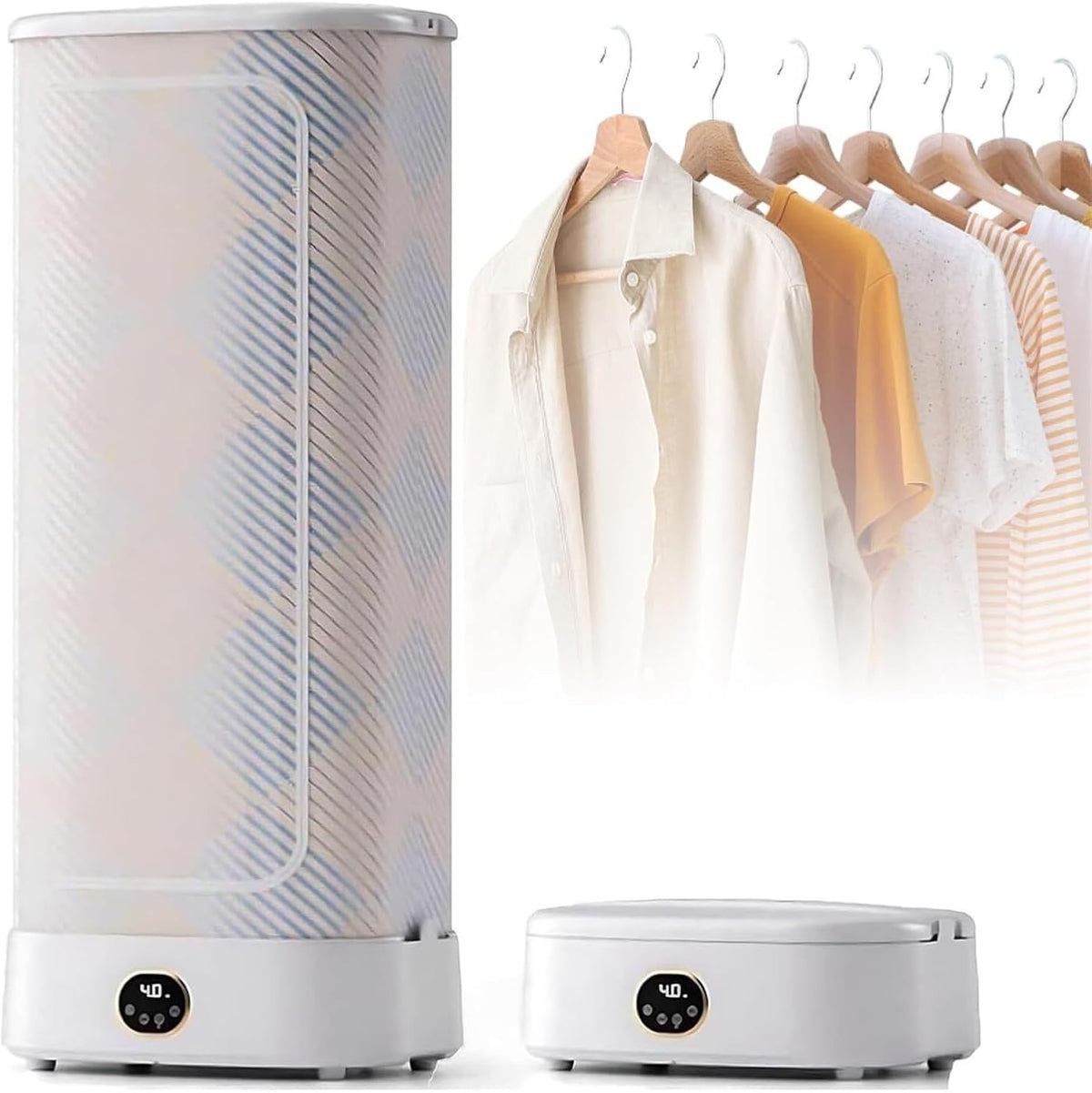 FXLUHAY presse à repasser, Blanc, Presse à vapeur portable avec séchoir, sèche-linge et fer à repasser automatiques for chemises et pantalons