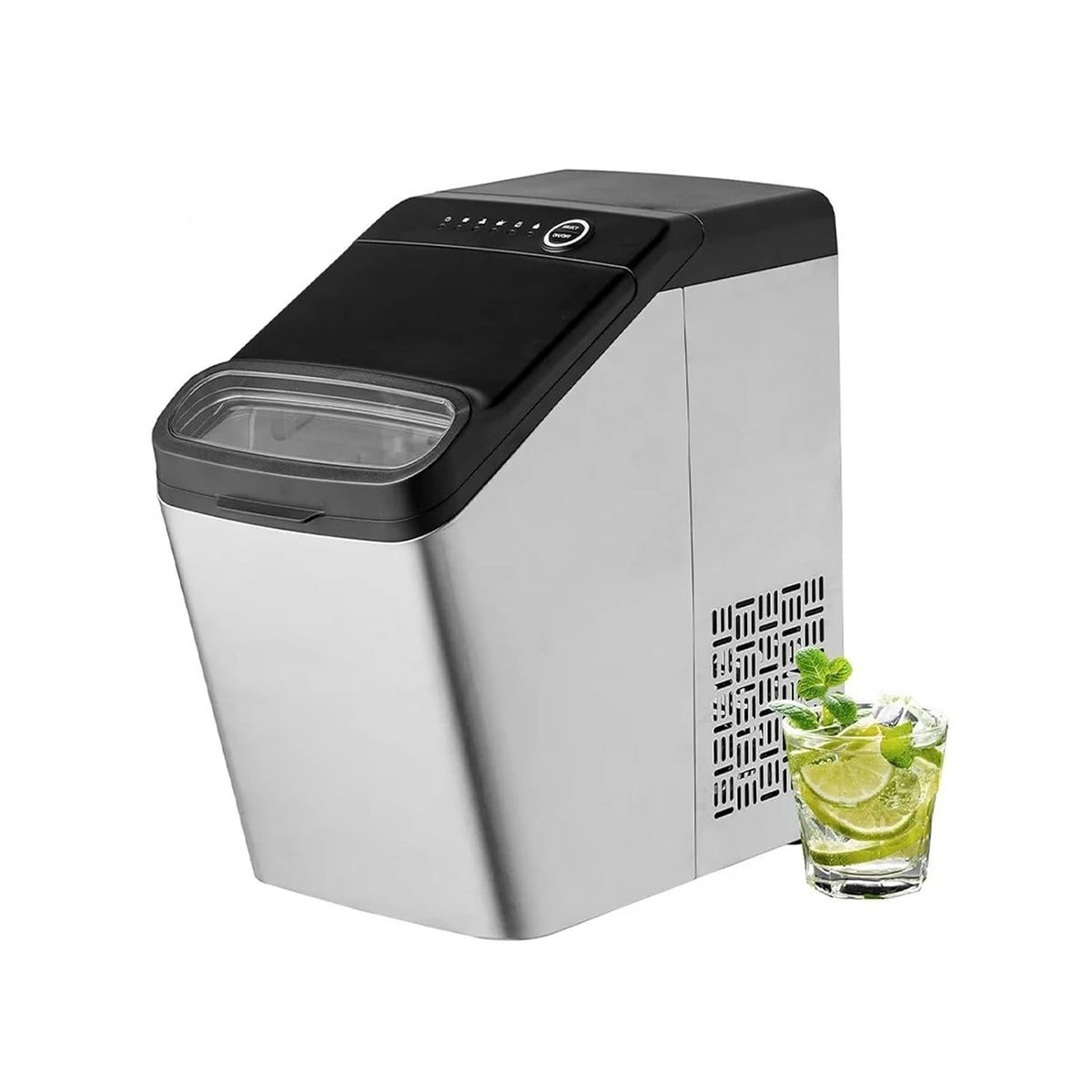 gC7aHx8 machine à glaçons, 130 W, Gris, de comptoir, Portable autonettoyante avec cuillère à glace et panier