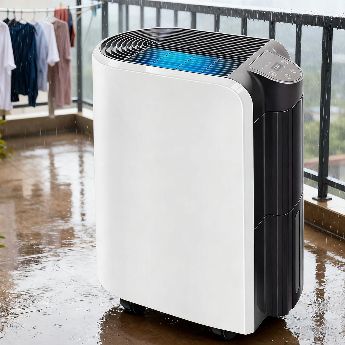 Sushangmao déshumidificateur, 39,2 x 21,5 x 52,5 cm/15,4 x 8,4 x 20,6 po, 280 W, 20 L, Noir, Portable avec Écran Tactile