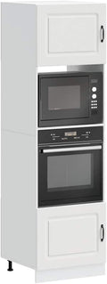 armoire Plumbpyr, 60 x 57 x 207 cm, bois, blanc., Kalmar Lot de 2 s encastrées pour cuisinière, pieds réglables