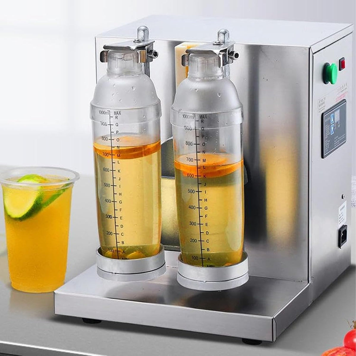 PioMue Mousseurs à lait automatiques, 120 W, Noir, Shaker électrique pour thé au Lait, Machine à Bubble Tea électrique