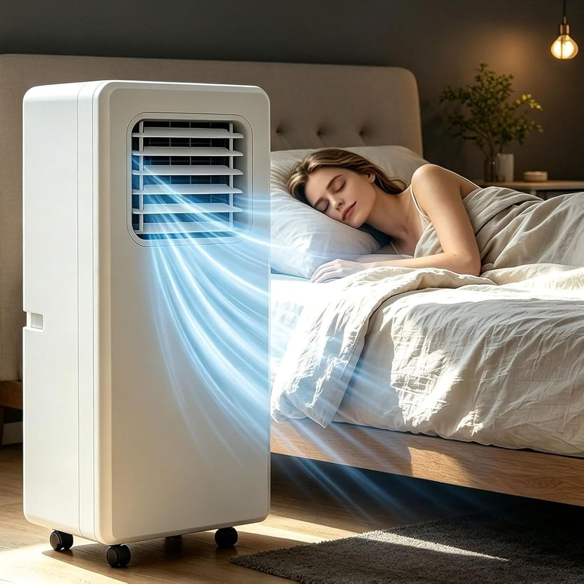 climatiseur portable ZYANBIN, 330 x 280 x 680 mm, 12000 BTU, 12000btu, Blanc