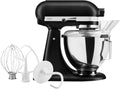 KitchenAid robot pâtissier, 4.3 L, Noir, Classic à Tête Inclinable, 10 Vitesses Démarrage Doux, Batteur Plat