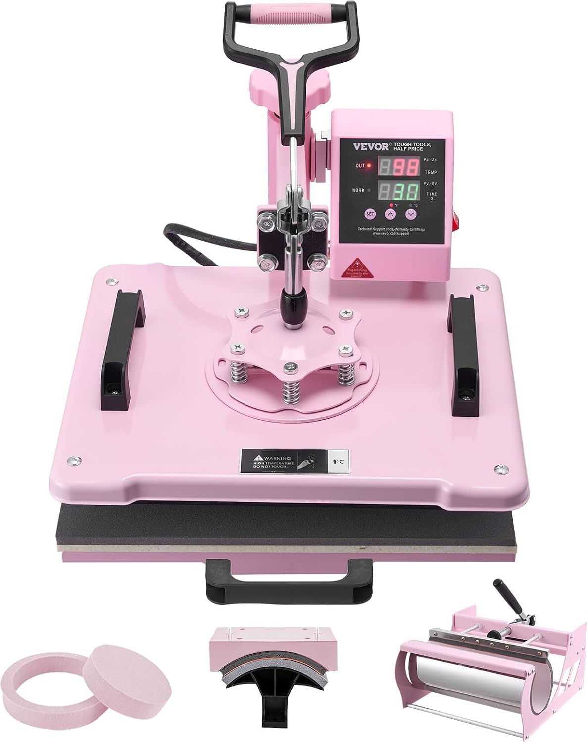 VEVOR Presses à imprimer, 1150 W (États-Unis) / 1050 W (Australie/UE), 300 x 380 mm, 0,85 kg, rose
