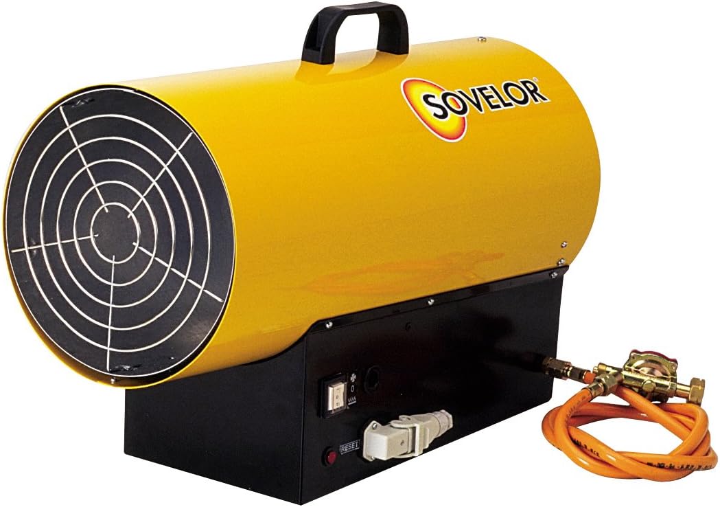 Sovelor Appareils de chauffage extérieur, Noir, Chauffage Blp33 m Air Pulsé Mobile Au Gaz Propane