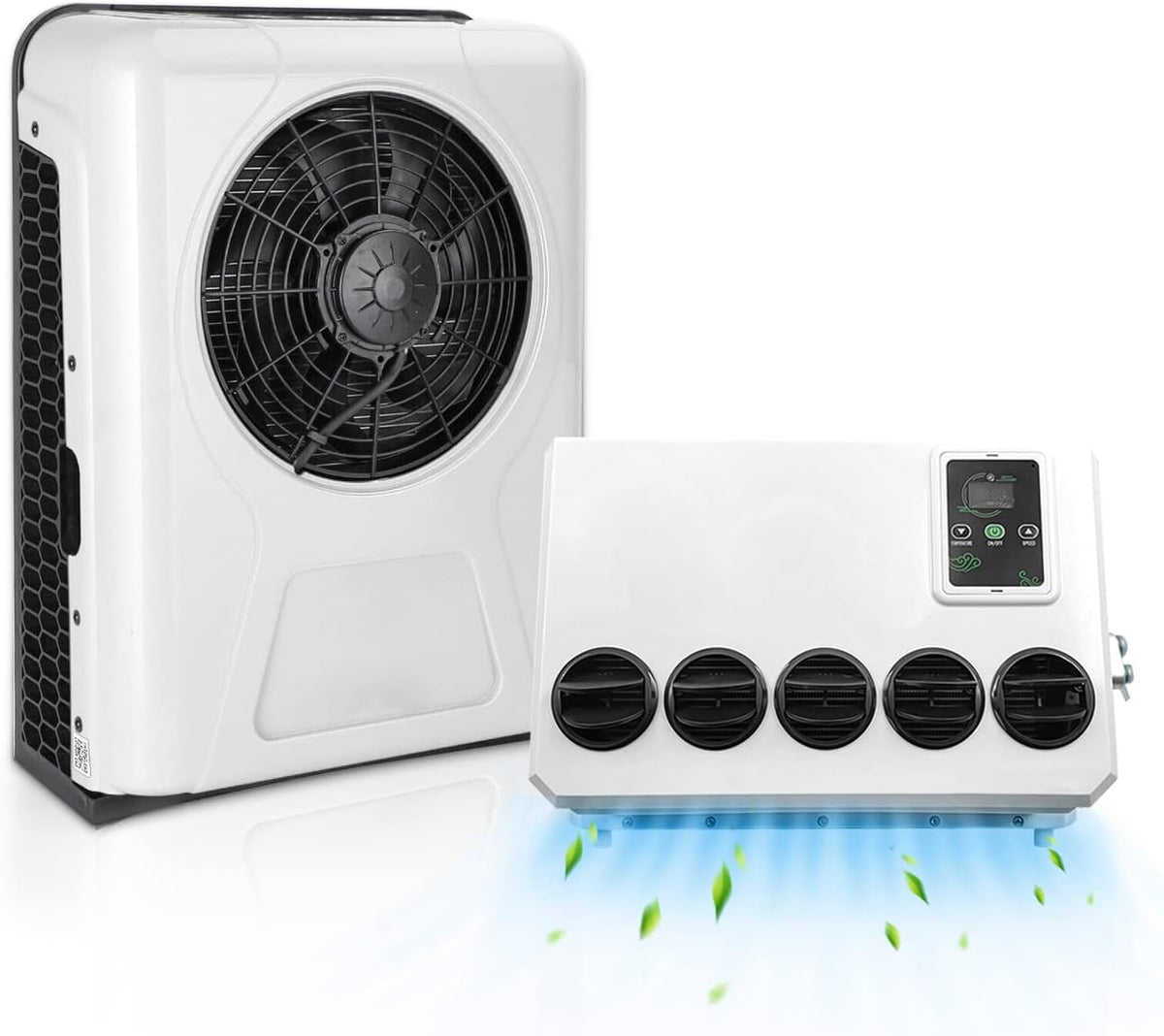 Aspligo Climatiseurs, 12 V, Blanc, Climatiseur électrique CC 10 000 BTU pour camion, semi-camion, camping-car