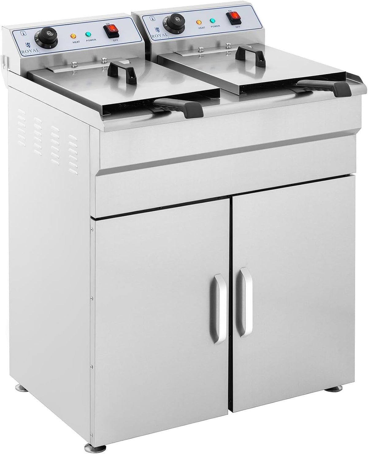 Royal Catering armoire, 2 x 16, 2x 10, 2 x 6, 000 W, 400 V, Gris, Friteuse Électrique l Total / l D'Huile