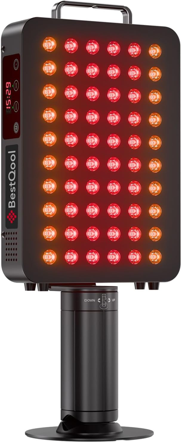 Bestqool Thérapie par infrarouge, Rouge, Red Light Panel Device, 6 longueurs d'onde, panneau de lumière avec support