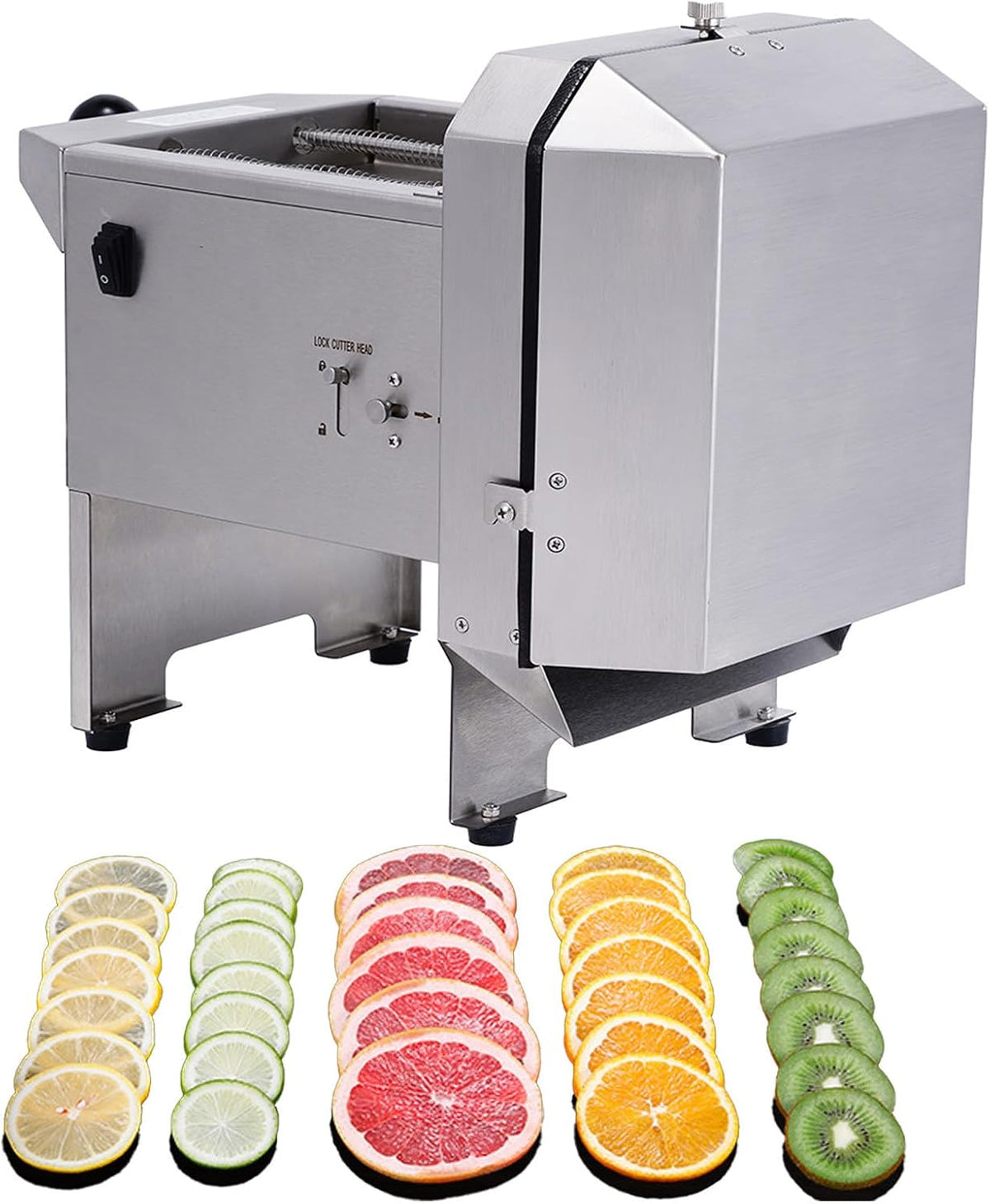 Lpoxuru trancheuse électrique, 44 x 25 x 39 cm, 1 Cm, Argent, pour Bananes Et Concombres, Coupe-Légumes Professionnel