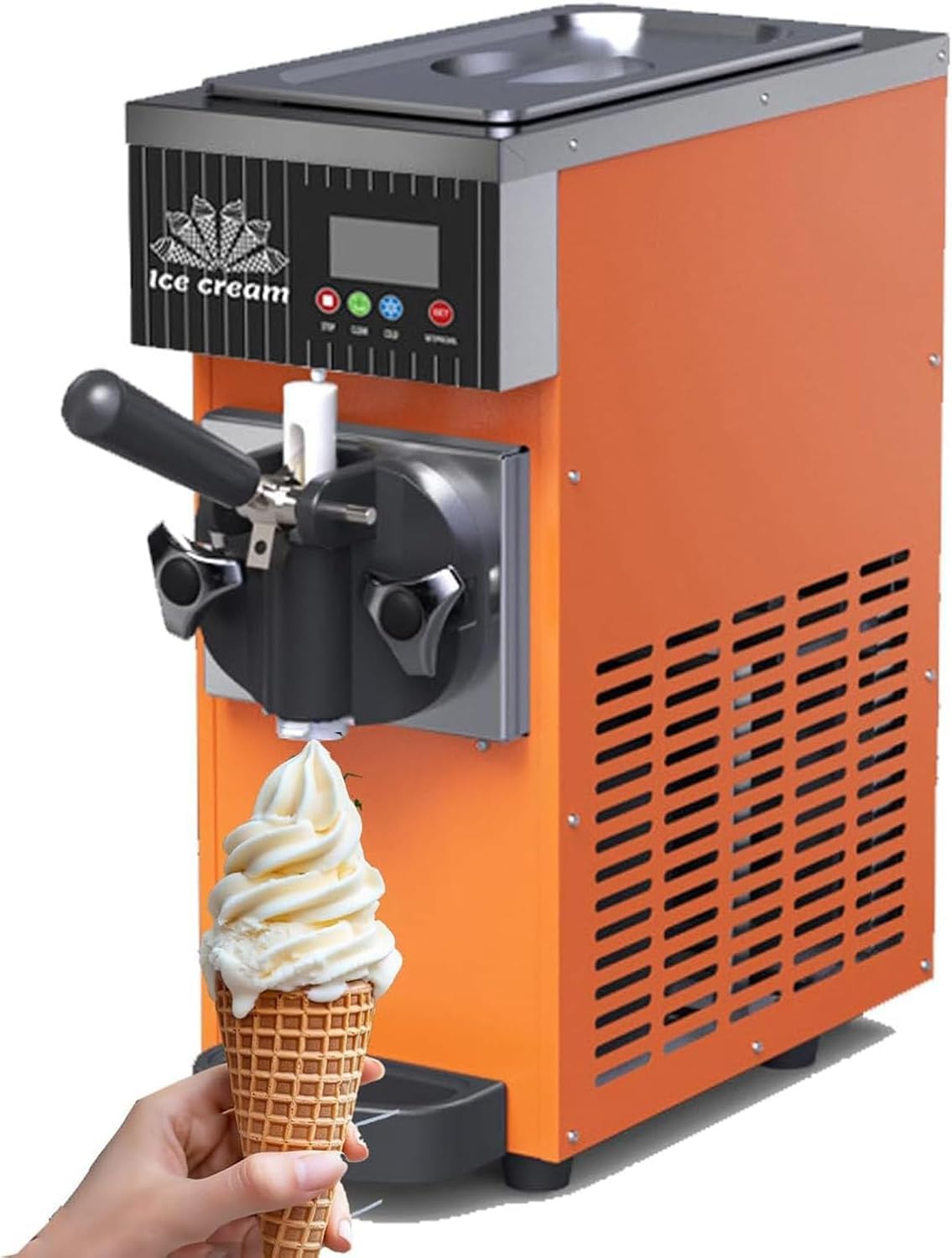 GYKOZY sorbetière, Acier inoxydable, Violet, Orange, Gris, Blanc, Machine à Glace Professionnelle, comptoir