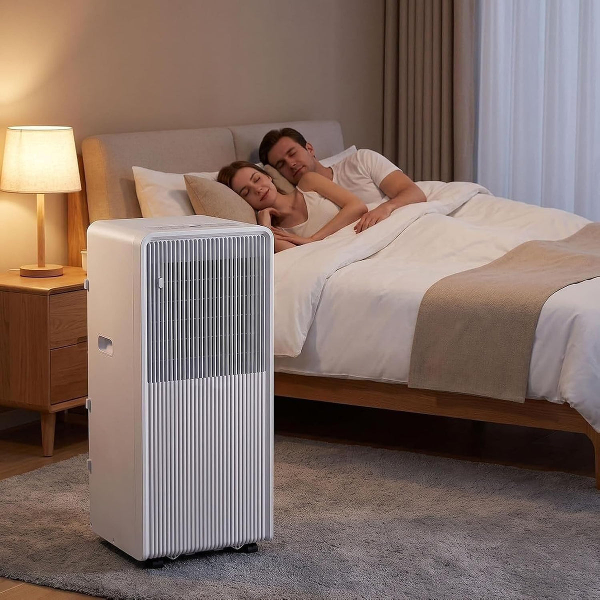climatiseur portable XIUNYIE, 12000 BTU, 48 dB, 10000 Btu, Blanc, Silencieux avec Télécommande, Kit Fenêtre Complet