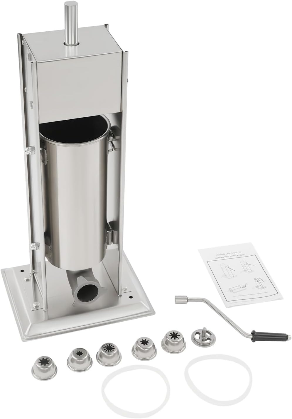 Fermoirper Machines à pâtes manuelles, 30 x 65 cm, 5 L, 5 L, 5 Litres, Acier inoxydable, Argent, Appareil à Churros Métallique