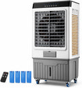 Rafraîchisseur rafraîchisseur d'air, Blanc et gris, d'Air Évaporatif, Rafraichisseur d'Air Portable, Panneaux sur Trois Côtés