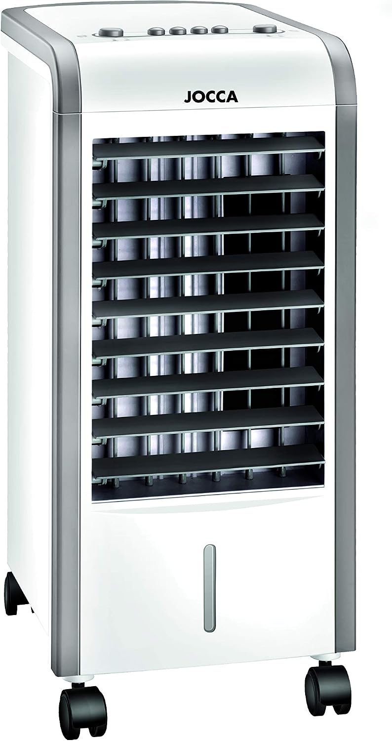 climatiseur portable Jocca, 80 W, 000 W, 3 L, Blanc, froid ( ) et chaleur (2 ), Climatiseur et humidificateur à eau et glace avec roues