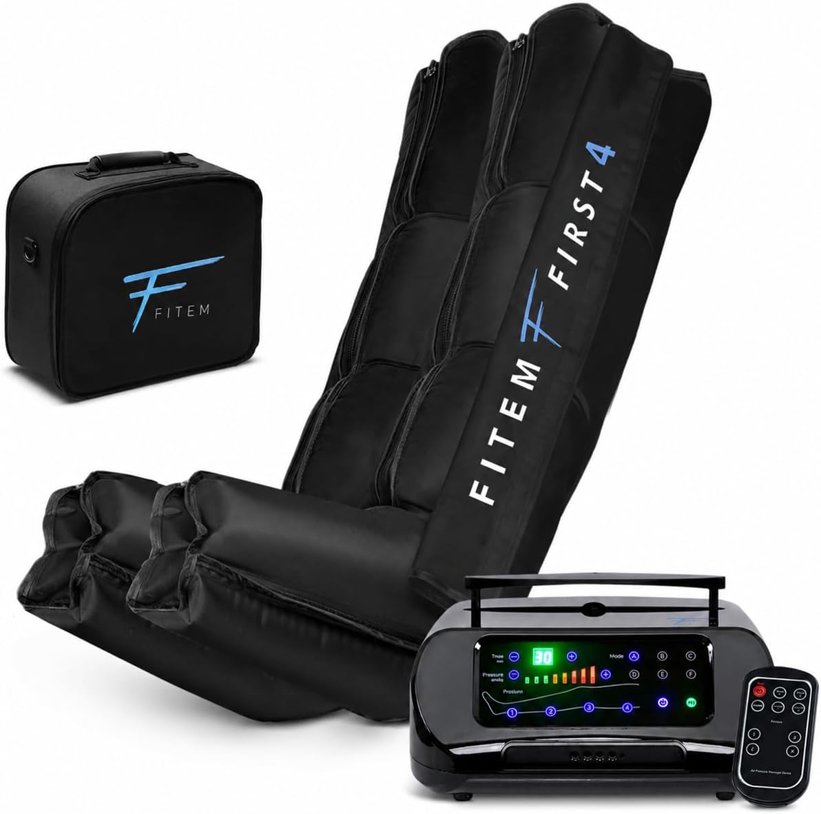 Fitem appareil de massage des pieds, Noir, Bottes de pressothérapie 4 Chambres FIRST 4, Taille M