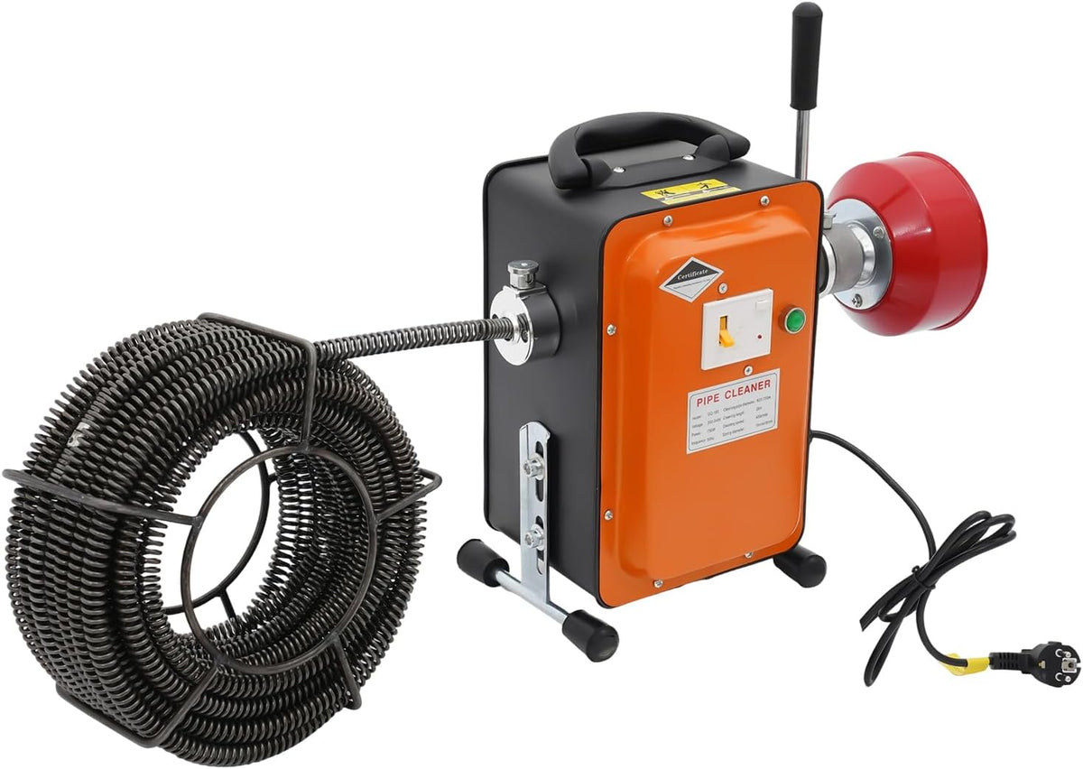 Cuisaincraty Nettoyants ménagers, GQ-180, 750 W, 230-240 V, 400rpm, 150 mm, Fer, Orange, Déboucheur Électrique Canalisation