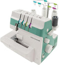 CuCummoo surjeteuse, 32 x 32 x 28 cm., 91 W., 220-240 V CA, 50 Hz., 1200 tr/min, vert, blanc., Machine à coudre