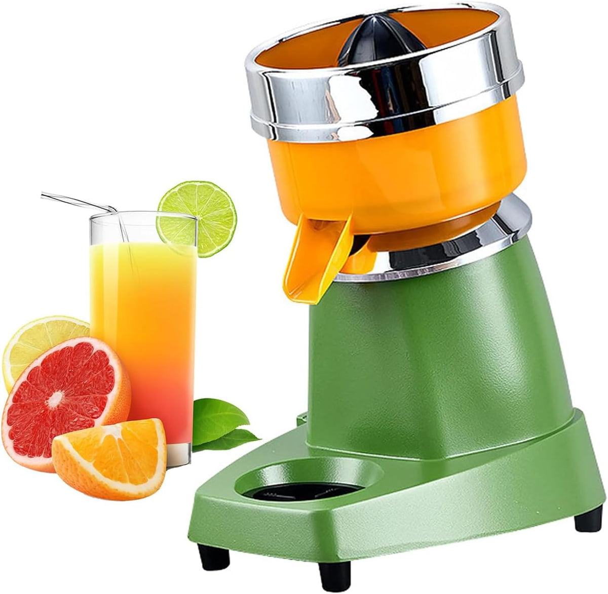 Extracteur broyeur, 1400 tr/min, Orange, de jus professionnel avec grande vitesse, 3 hélices à presser pour citron
